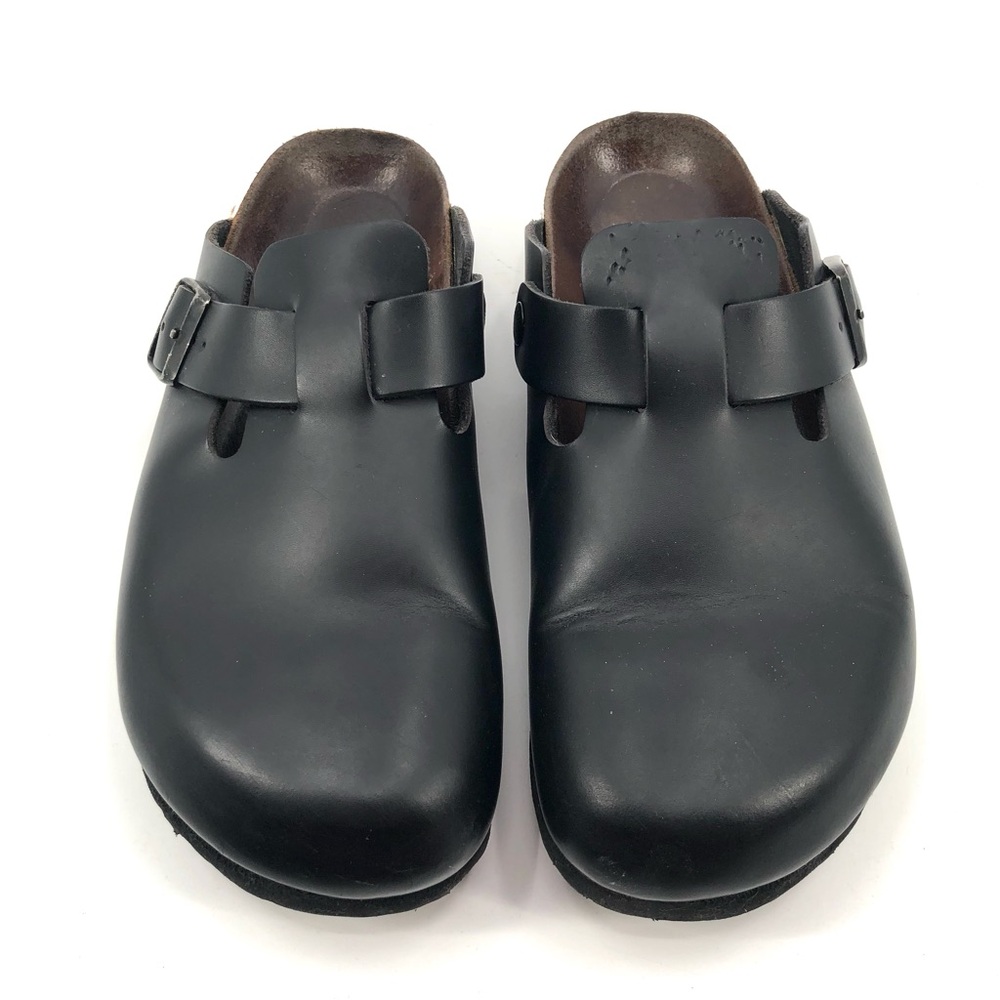 BIRKENSTOCK Boston Clog Smooth Black Leather 41 Slip On Comfort 10-10.5 Classic - Picture 3 of 14